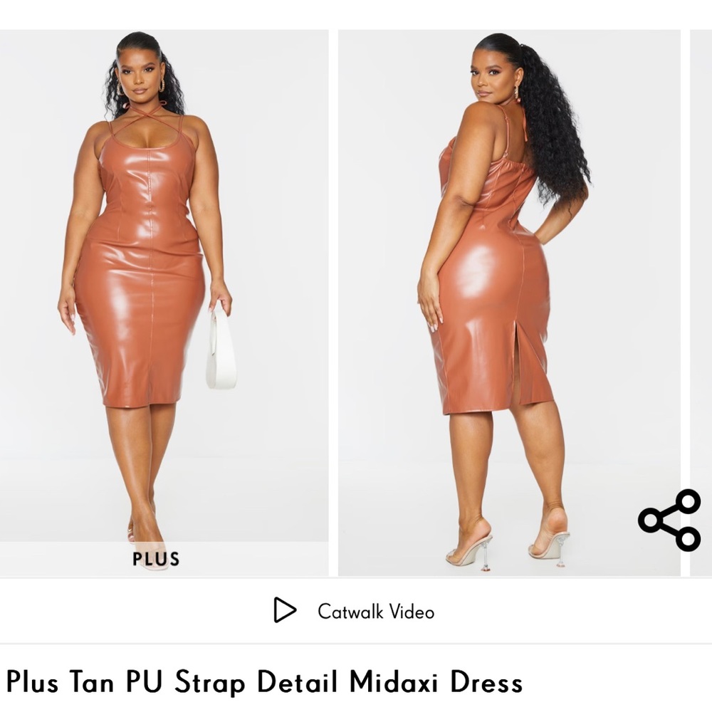 Pretty little thing plus tan midaxi dress